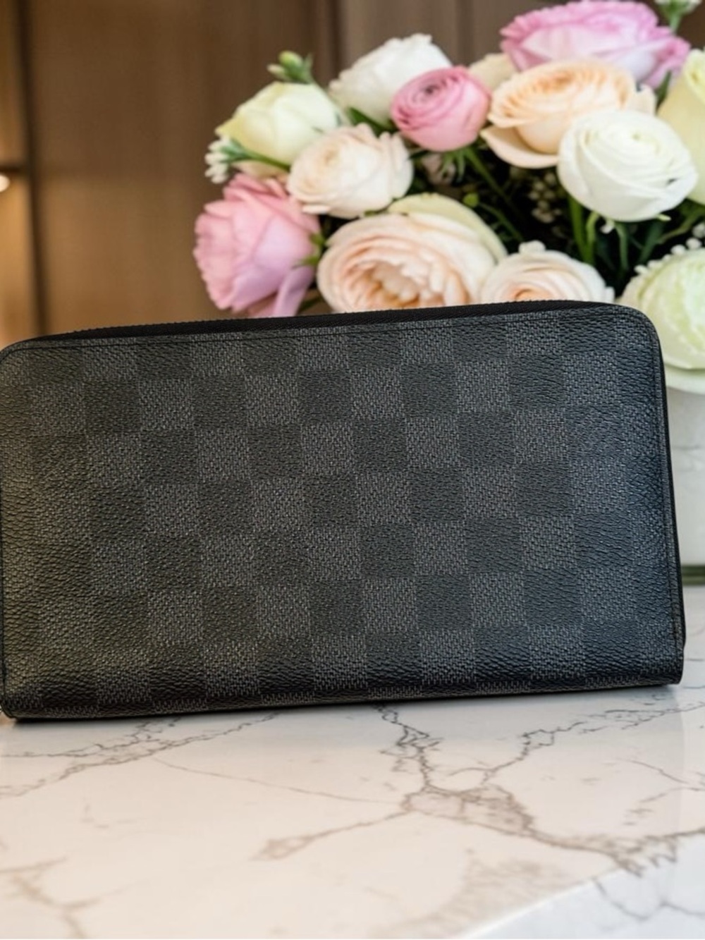 Louis Vuitton Damier Graphite Zippy Organizer with Silver Hardware